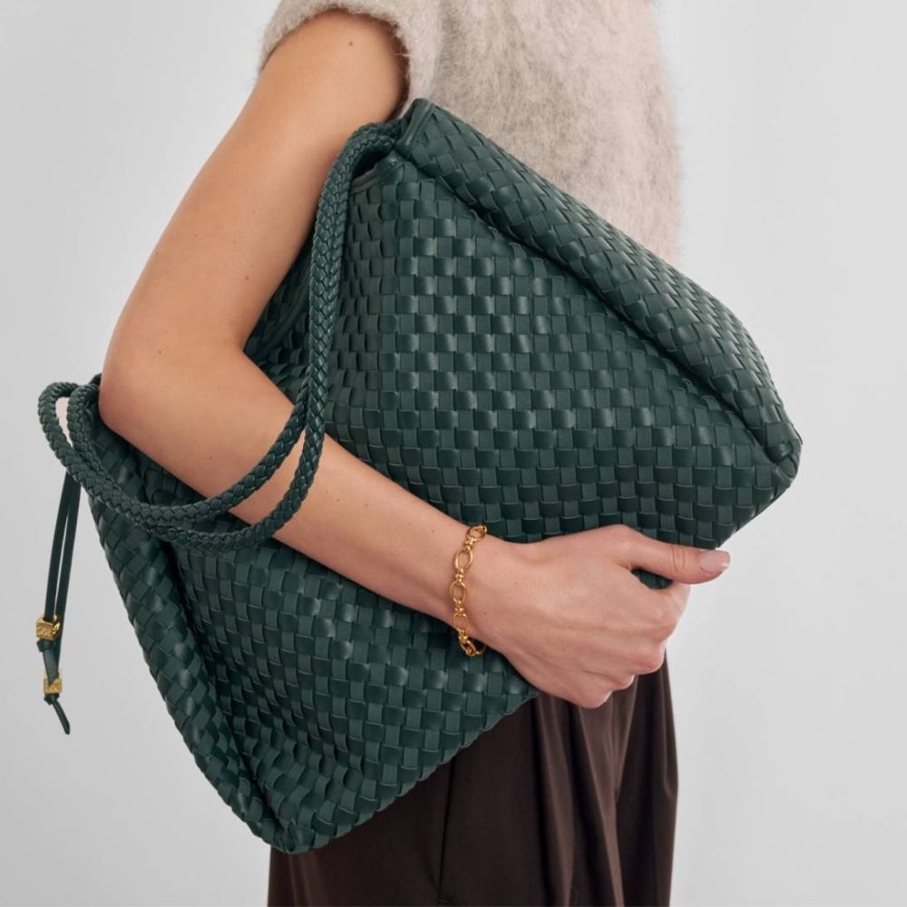 Katie Loxton Nova Hand Woven Large Shoulder Bag - Deep Teal