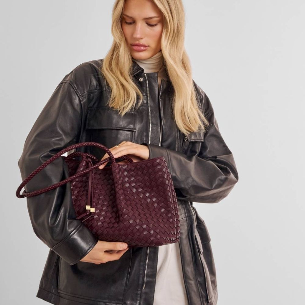 Katie Loxton Nova Hand Woven Small Shoulder Tote - Cherry