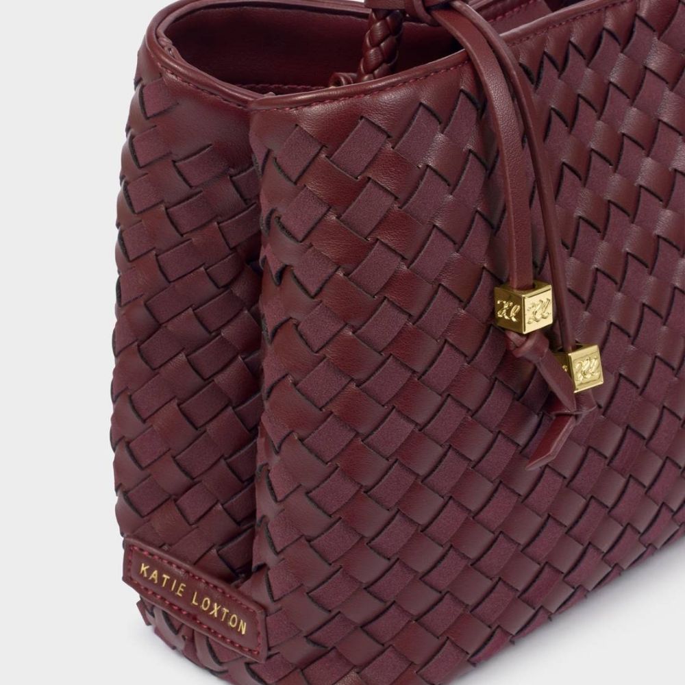 Katie Loxton Nova Hand Woven Top Handle Bag - Cherry
