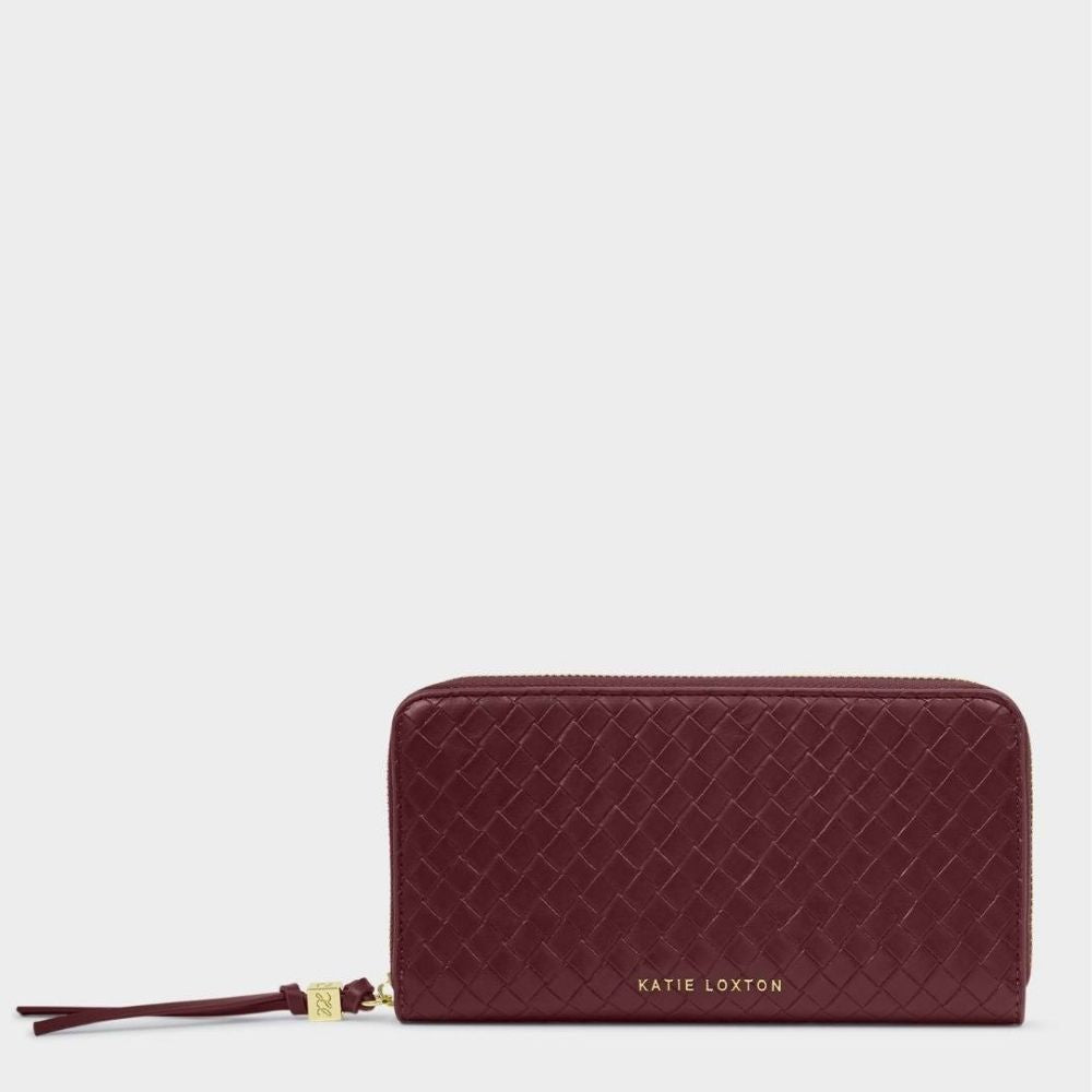 Katie Loxton Nova Woven Texture Large Purse - Cherry