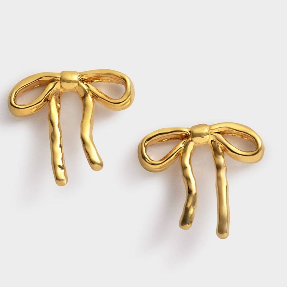 Katie Loxton Novelle Waterproof Gold Bow Earrings