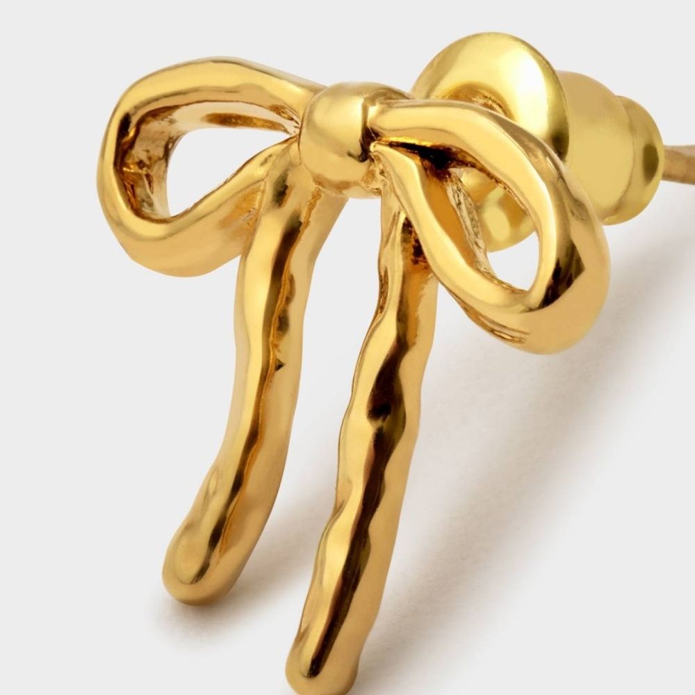 Katie Loxton Novelle Waterproof Gold Bow Earrings
