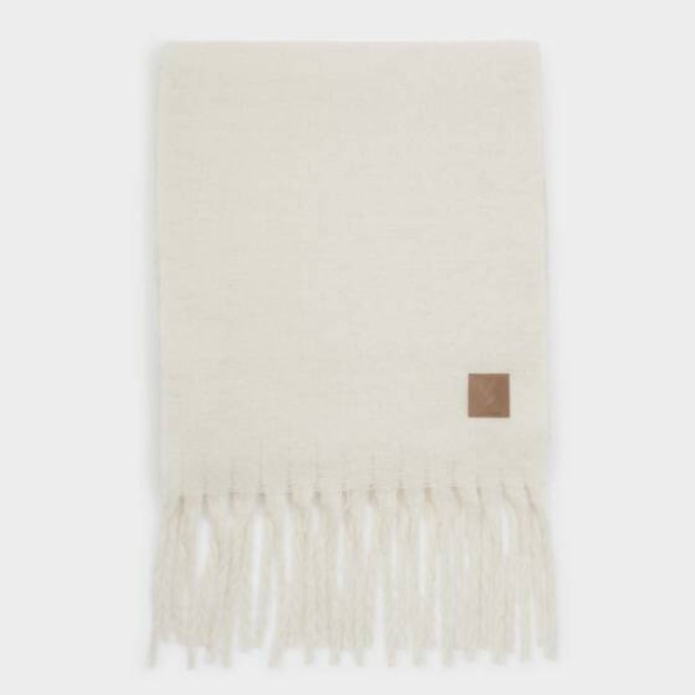 Katie Loxton Off White Oversized Recycled Tassel Scarf
