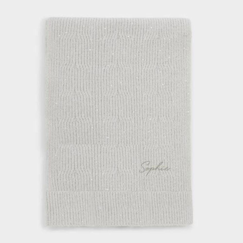 Katie Loxton Pale Grey Sequin Scarf