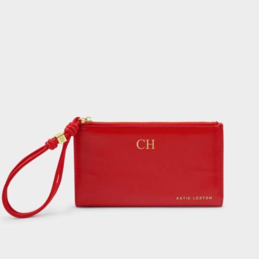 Katie Loxton Red Arden Large Braided Wristlet Purse