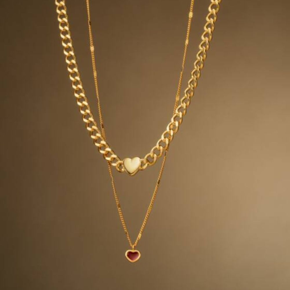 Katie Loxton Rouge Waterproof Gold Heart Necklace