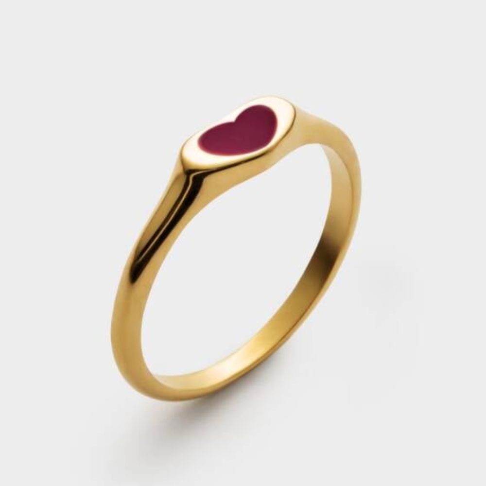 Katie Loxton Small Rouge Waterproof Gold Heart Ring