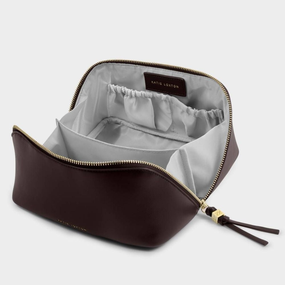 Katie Loxton Soho Medium Makeup & Wash Bag - Bitter Chocolate