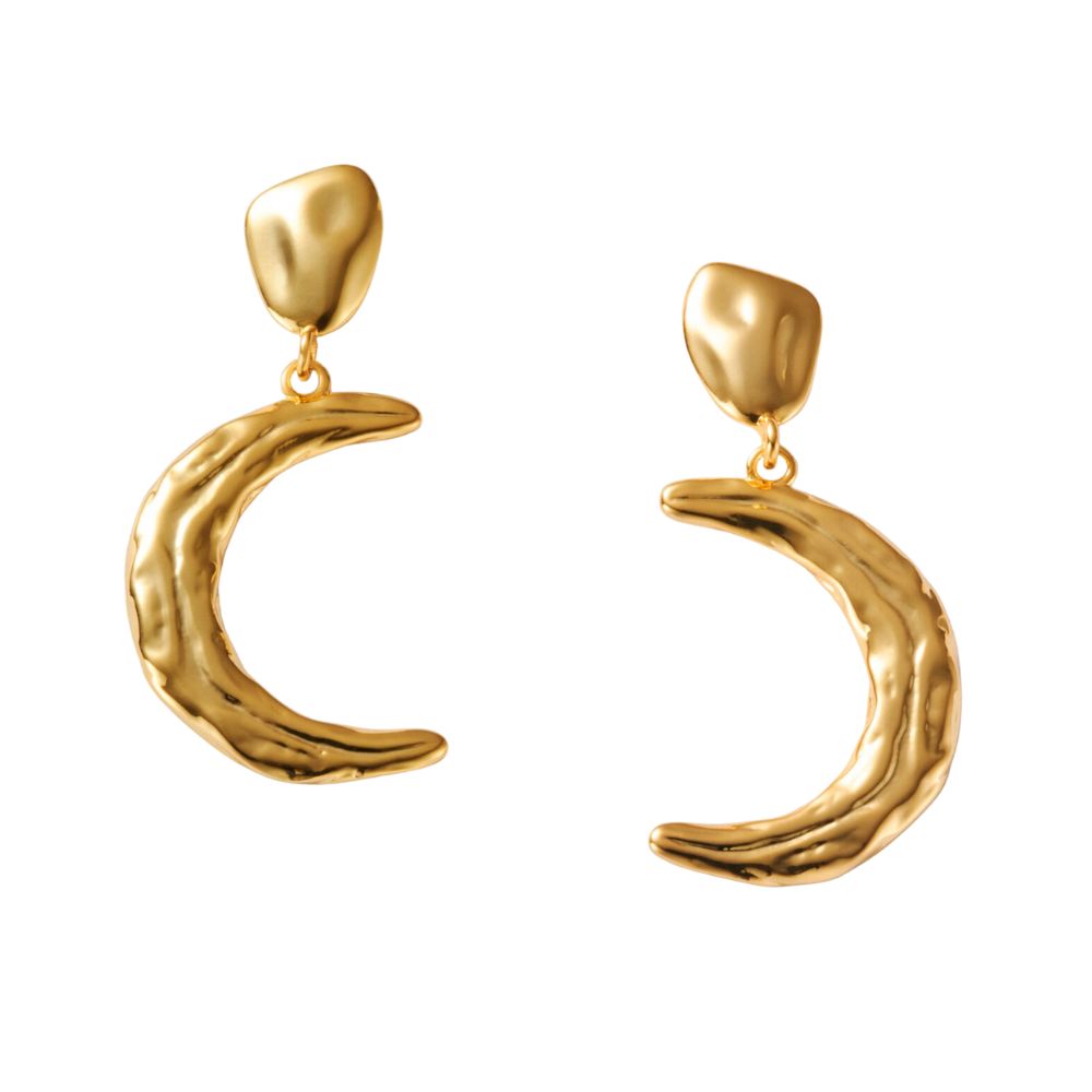 Katie Loxton Solesi Moon Waterproof Earrings - Gold