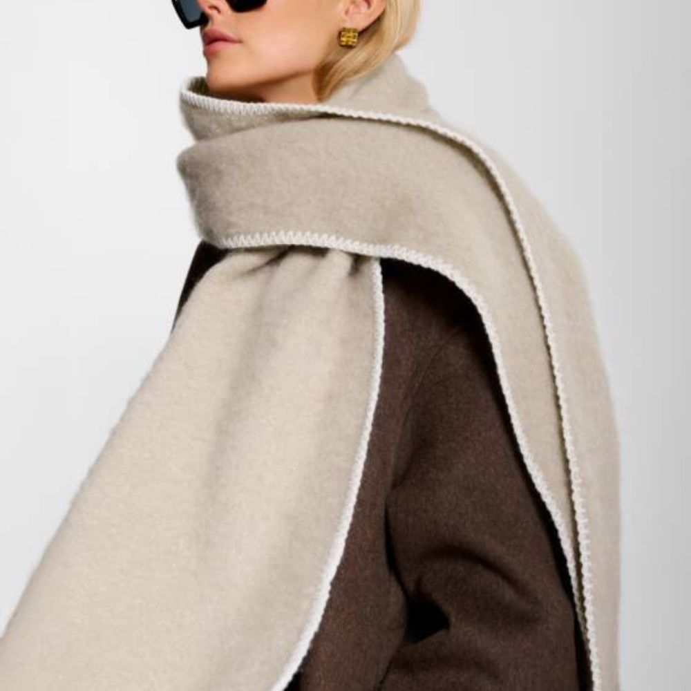 Katie Loxton Taupe Whipstitch Scarf