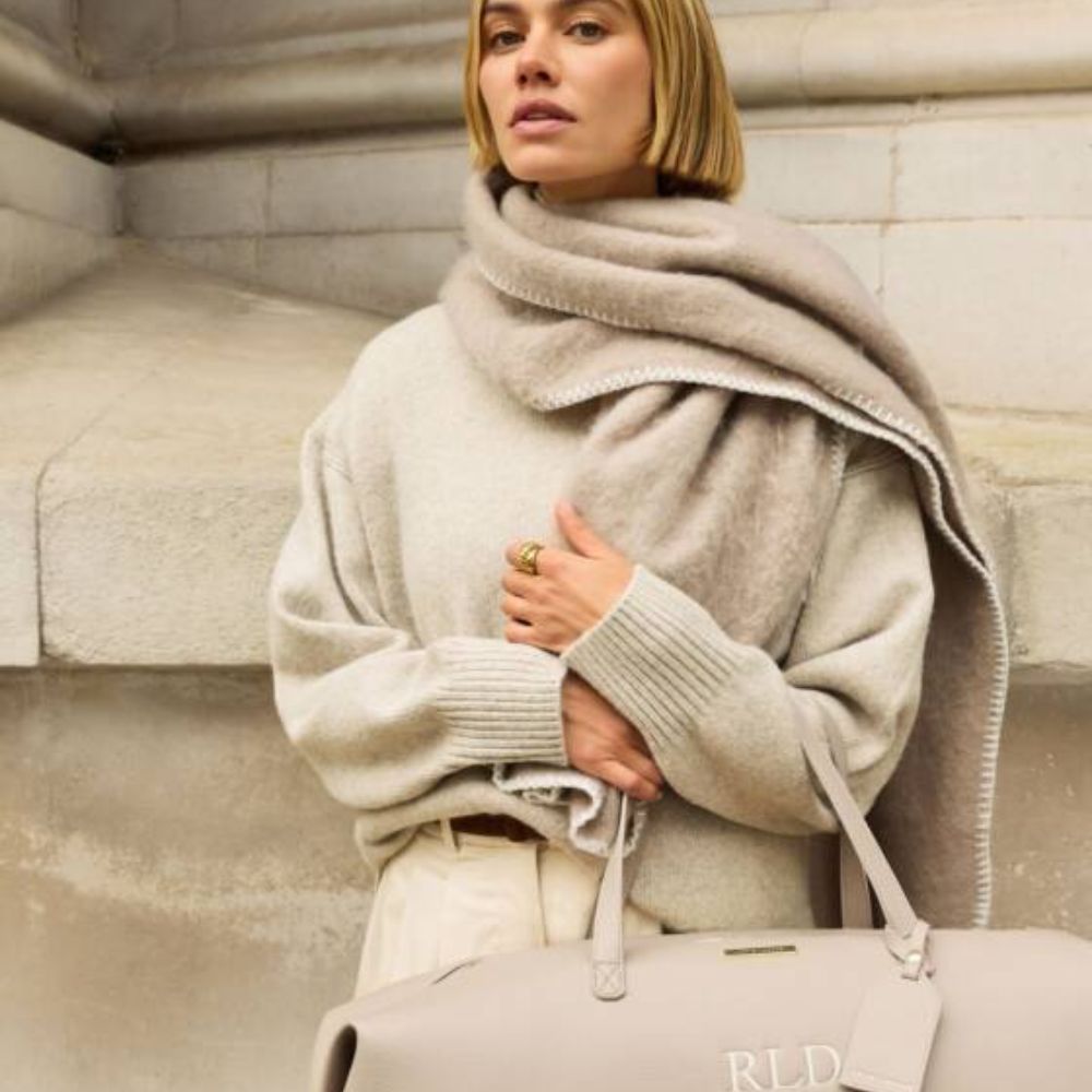 Katie Loxton Taupe Whipstitch Scarf