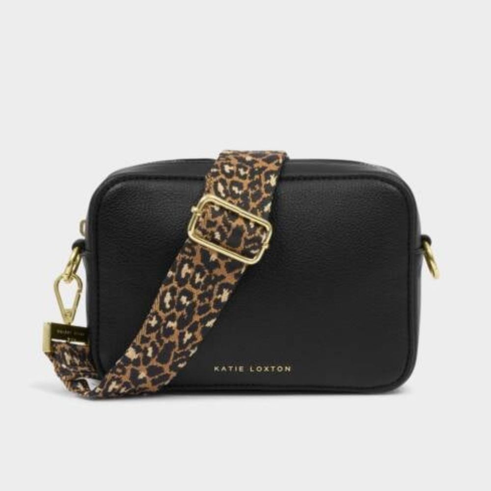 Katie Loxton Taupe & Camel Leopard Canvas Bag Strap