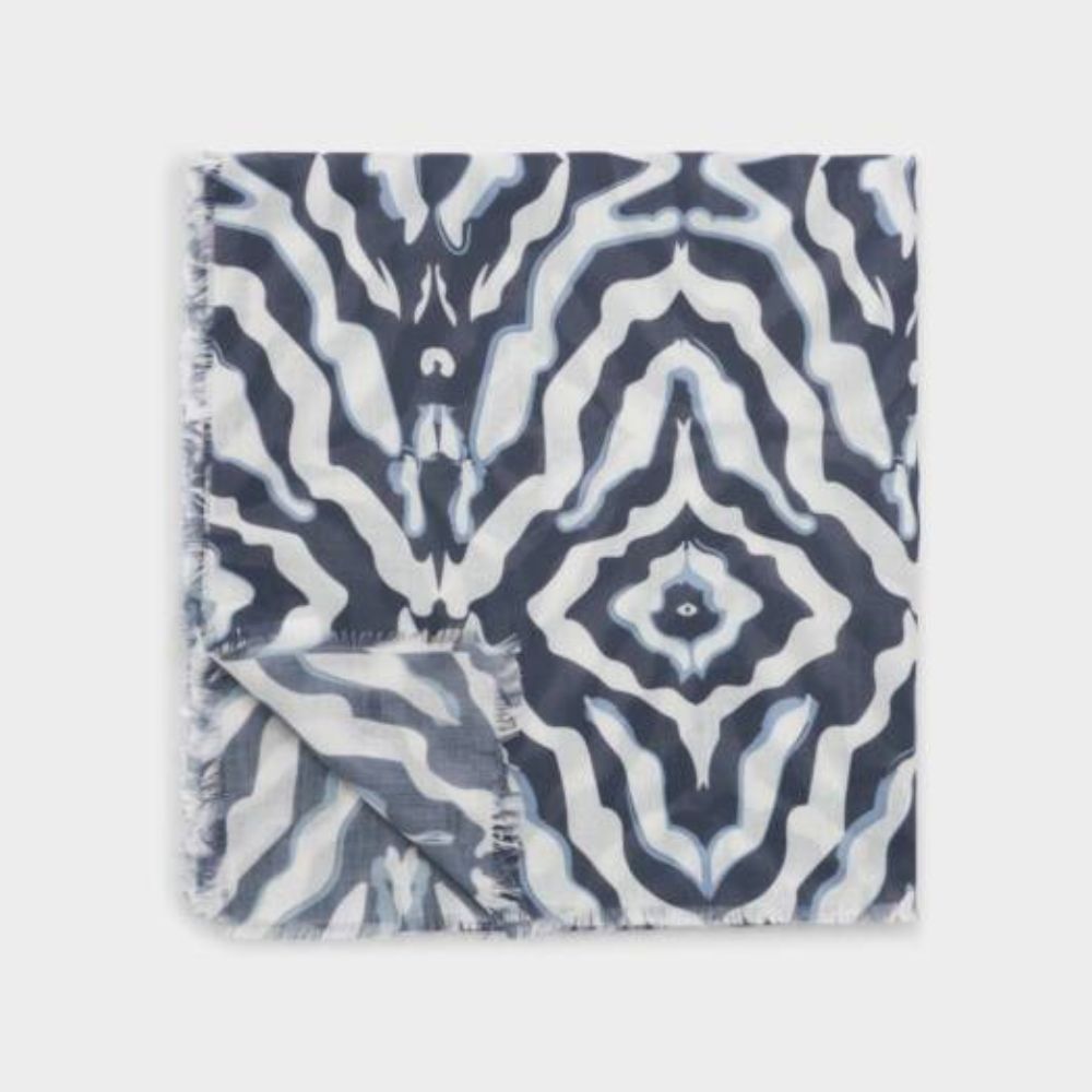 Katie Loxton White & Navy Kaleidoscope Printed Scarf