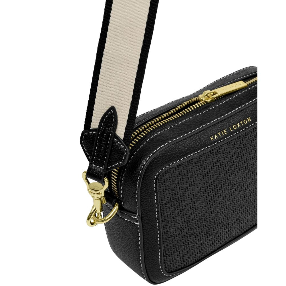 Katie Loxton Avery Raffia Small Crossbody Bag - Black