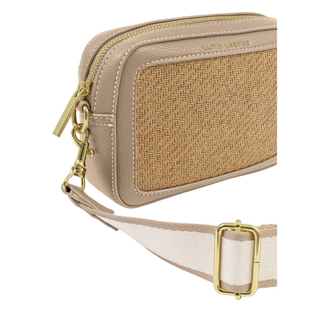 Katie Loxton Avery Raffia Small Crossbody Bag - Light Taupe