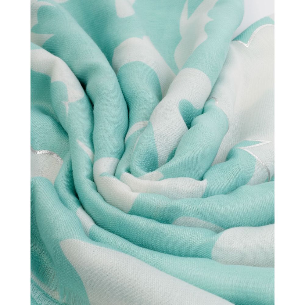 Katie Loxton One Size Printed Foil Scarf - Turquoise