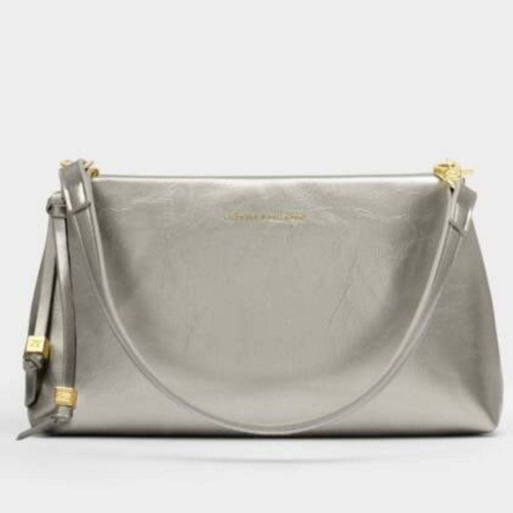Katie Loxton Pewter Nova Patent Crackle Clutch