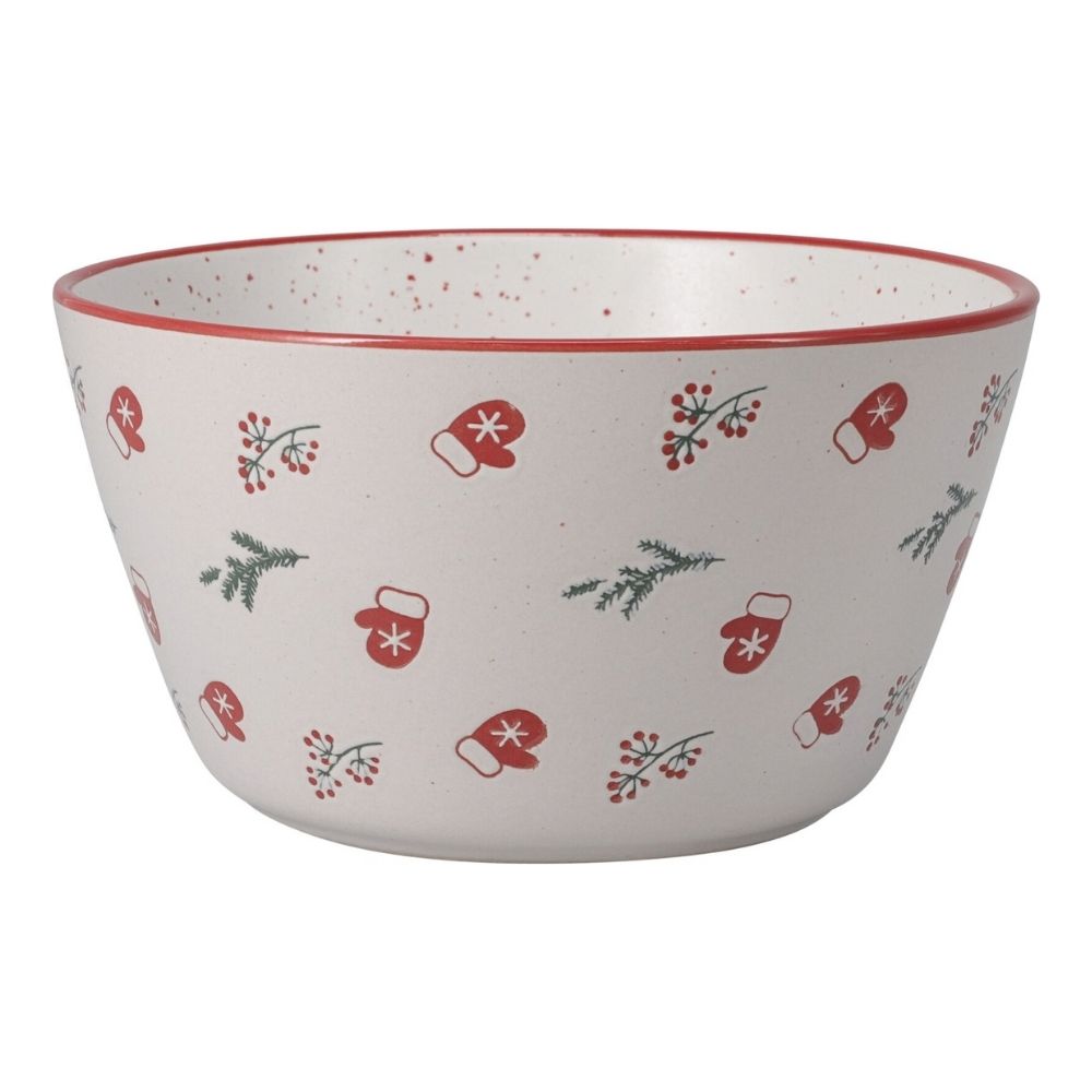 Koopman 14cm Festive Stoneware Bowl - (Choice of 4)