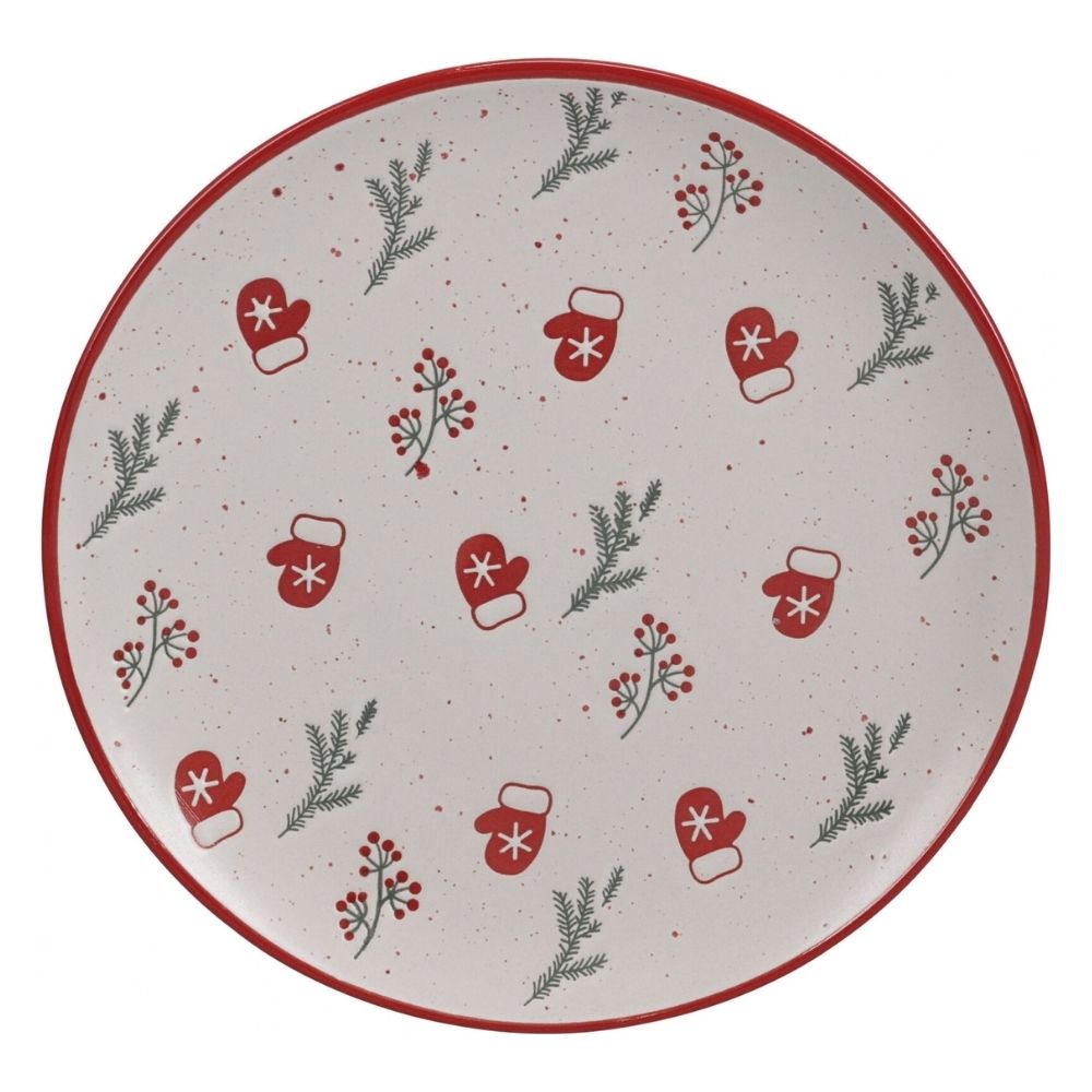 Koopman 20cm Festive Stoneware Plate - (Choice of 4)