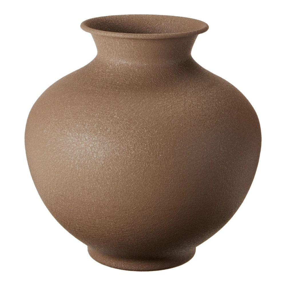 Koopman 23cm Matt Metal Vase - Brown