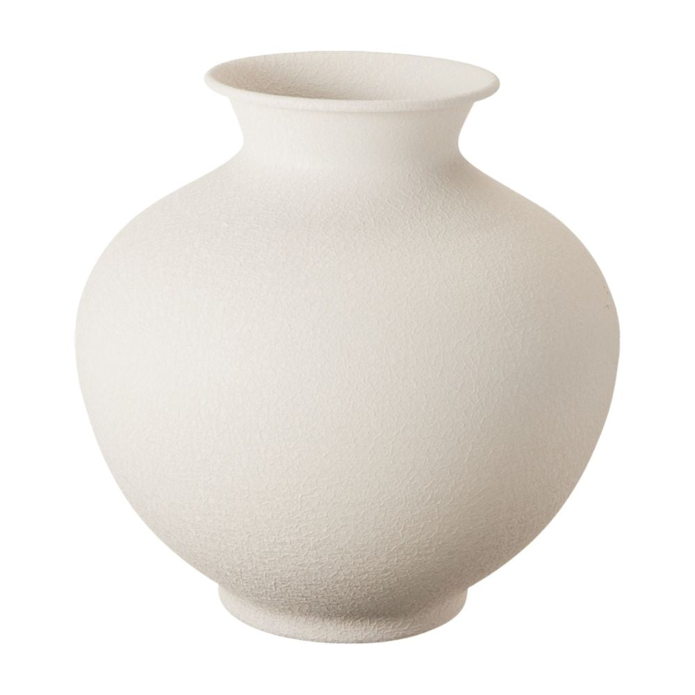 Koopman 23cm Matt Metal Vase - Off White