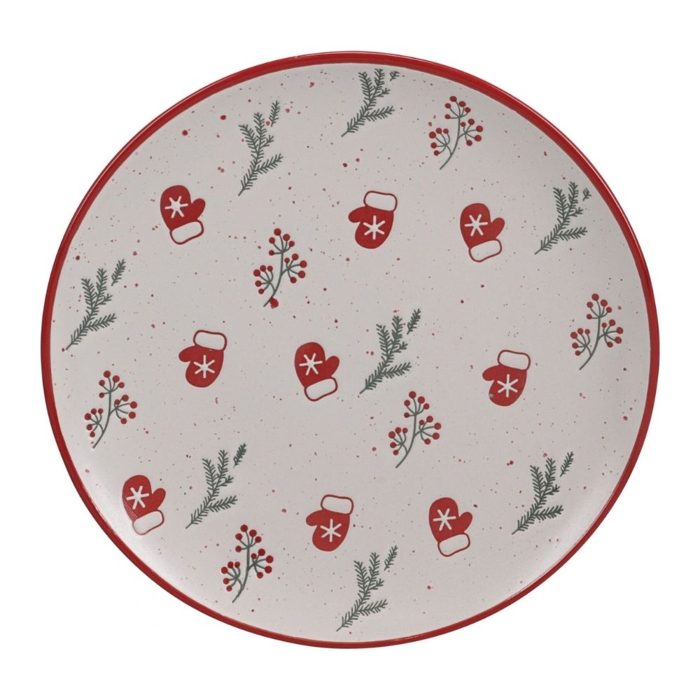 Koopman 26.5cm Festive Stoneware Plate - (Choice of 4)