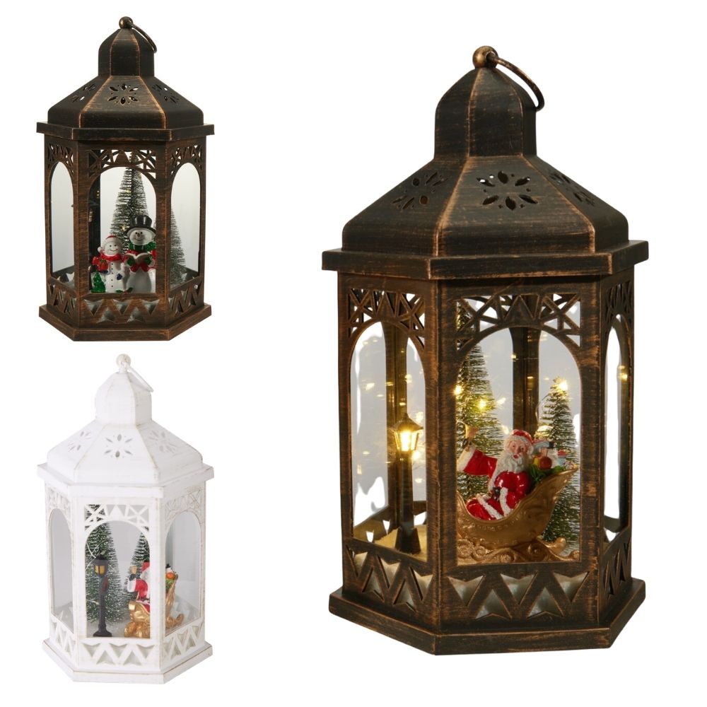 Koopman 32cm Christmas Scene LED Lantern - (Choice of 3)