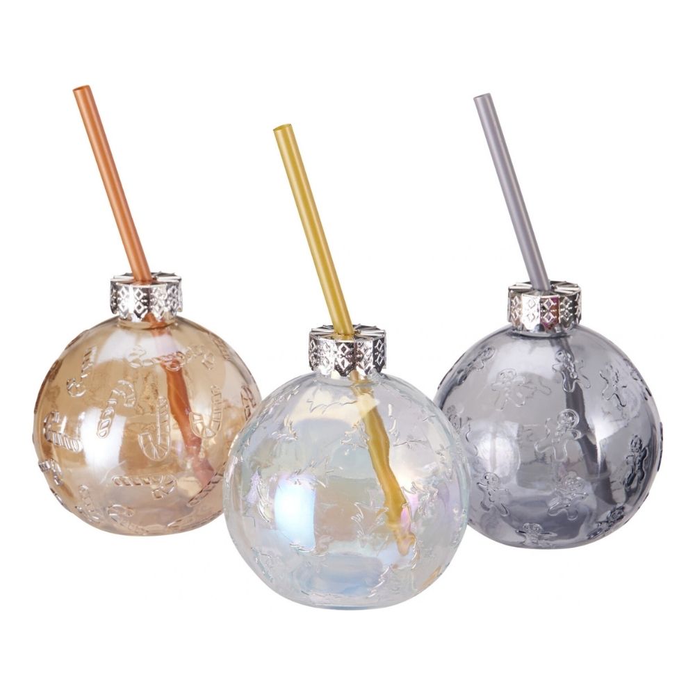 Koopman 330ml Festive Bauble Drinking Glass - (Choice of 3)