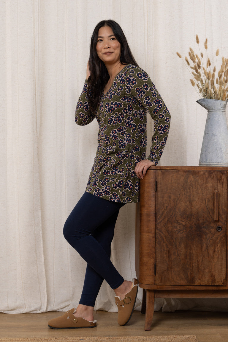 Lily & Me 8 Olive Meadow Clover Tunic Top