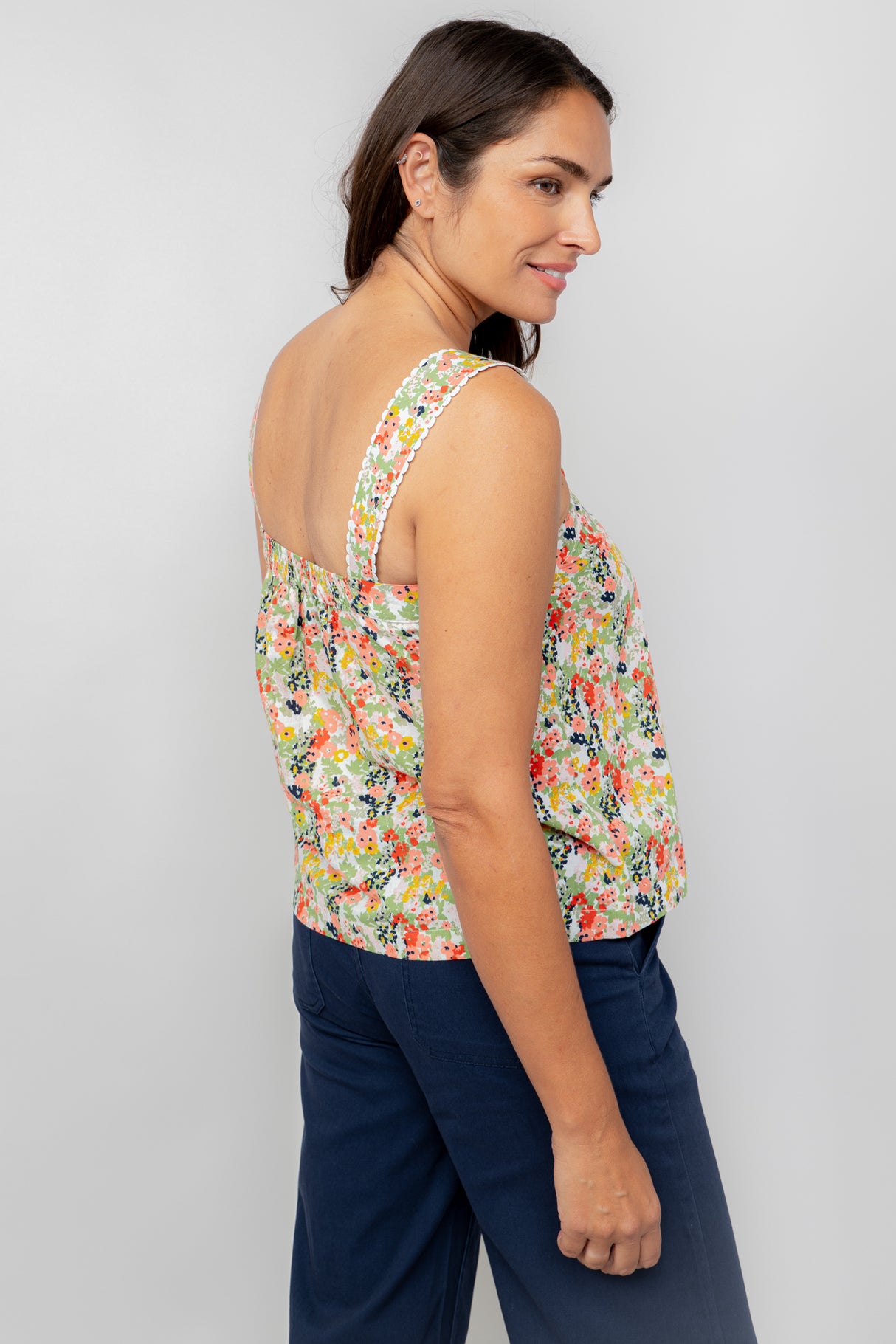 Lily & Me 18 White Carrie Mayflower Vest Top