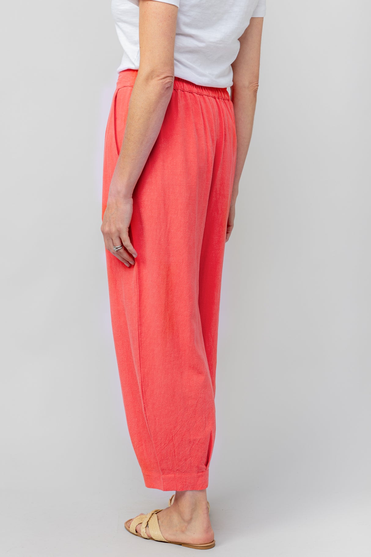 Lily & Me 14 Pink Plain Linen Sail Trouser