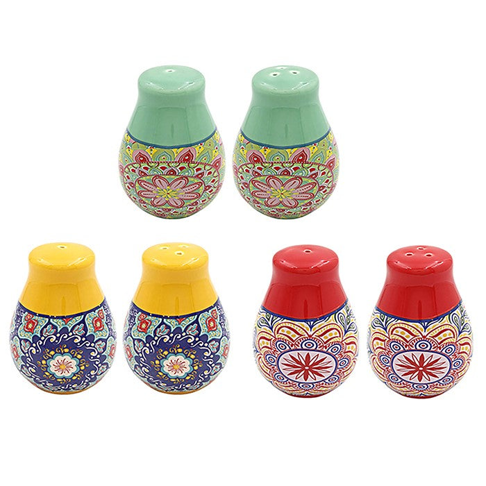 Leser & Pavey Tuscany Mandala Salt & Pepper Set - Bright- (Choice of 3)