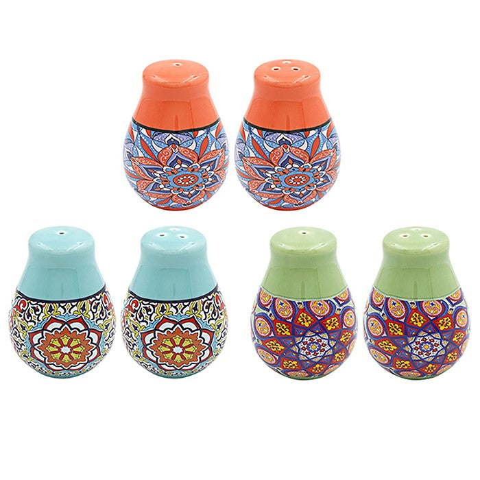 Leser & Pavey Tuscany Mandala Salt & Pepper Set - Pastel - (Choice of 3)