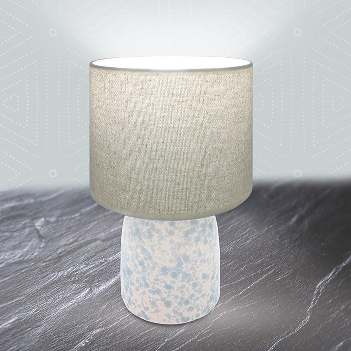 Joe Davies Blue Ceramic Table Lamp With Shade - LP74799