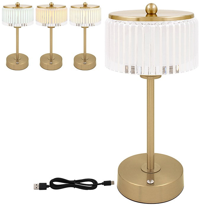 Joe Davies Gold Round Shade Touch LED Lamp - LP75170
