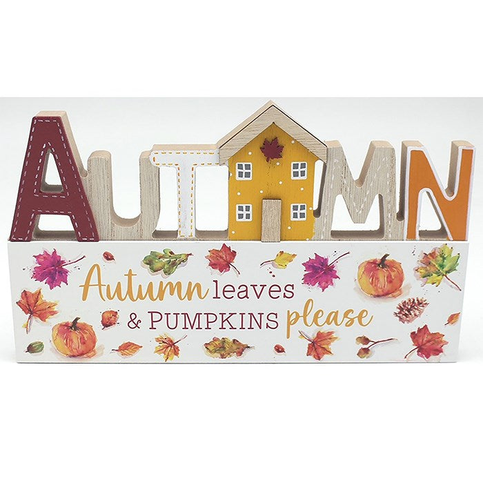 Lesser & Pavey Autumn Leaves Words Standing Plaque - LP96209