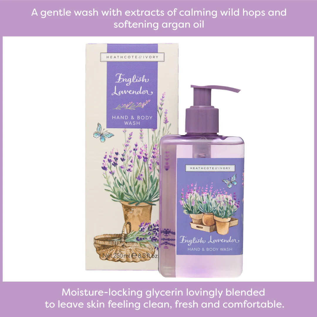 Heathcote & Ivory 250ml English Lavender Hand & Body Wash - FG6739