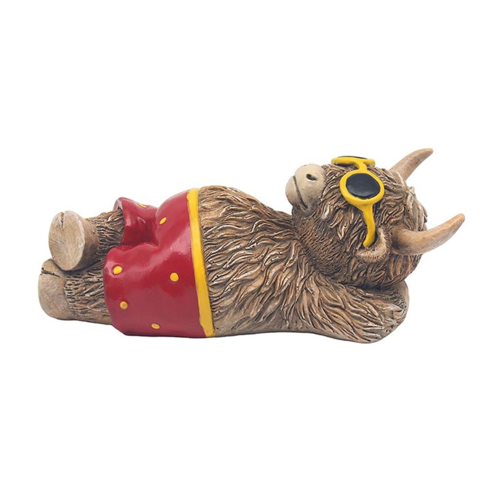 Lesser & Pavey 14cm Highland Cow Beach Time Ornament