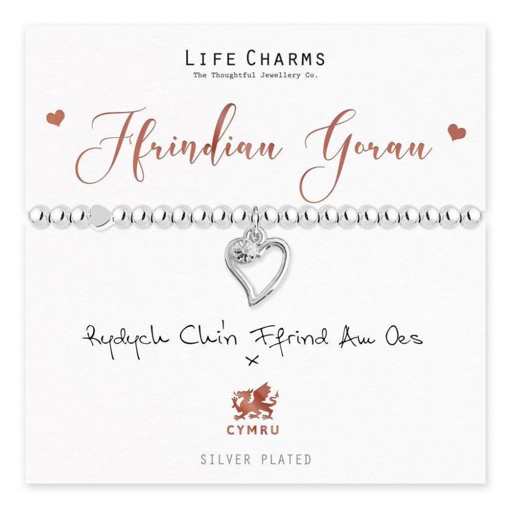 Life Charms Welsh - Ffrindiau Gorau - Best Friends Silver Plated Bracelet