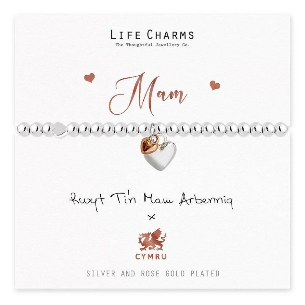 Life Charms Welsh - Mam - Mum Silver Plated Bracelet