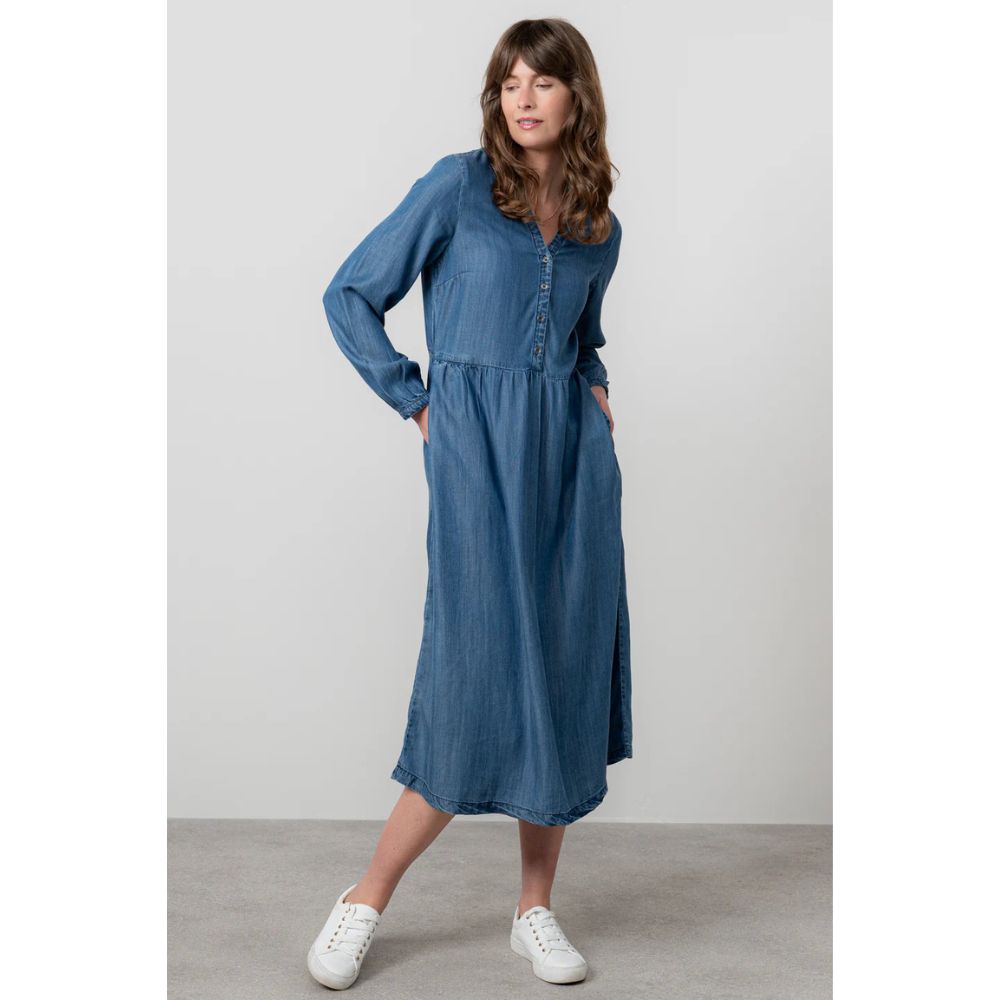 Lily & Me Ellington Denim Midi Dress - Blue