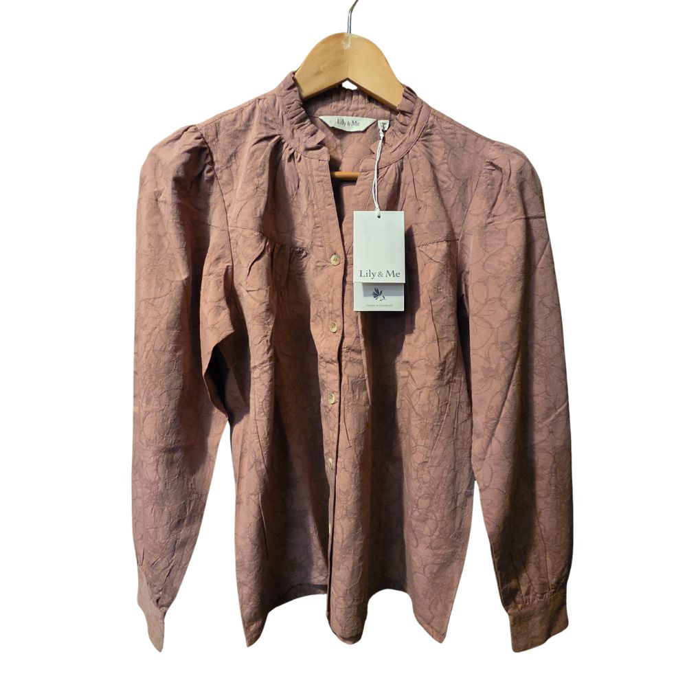 Lily & Me Wayfaring Plain Jacquard Blouse - Rose