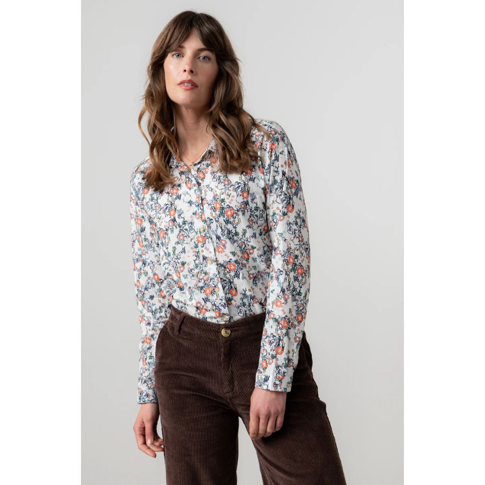 Lily & Me Patsy Organic Cotton Ditsy Women's Shirt - Ecru