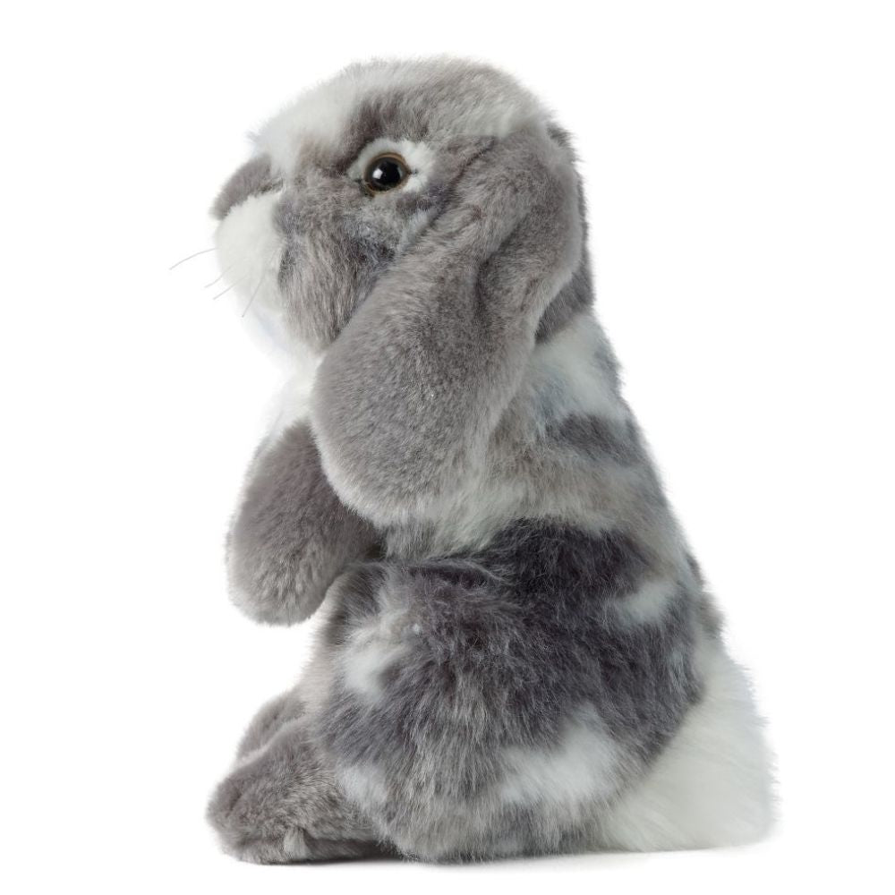 Living Nature 18cm Grey Sitting Lop Eared Rabbit Soft Toy