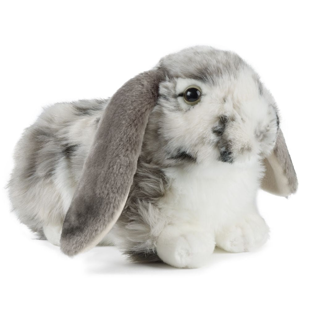Living Nature 26cm Grey Dutch Lop Ear Rabbit Soft Toy