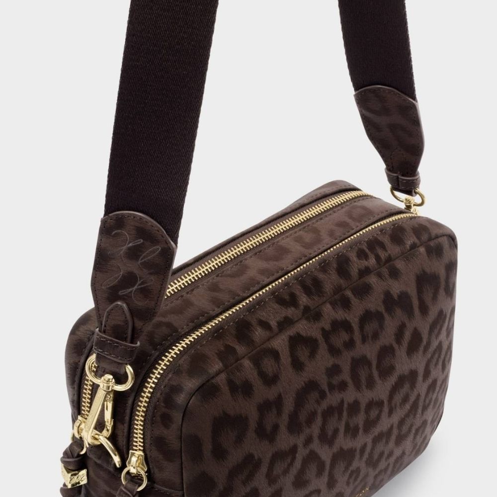 Katie Loxton Lottie Large Crossbody Bag - Chocolate Leopard