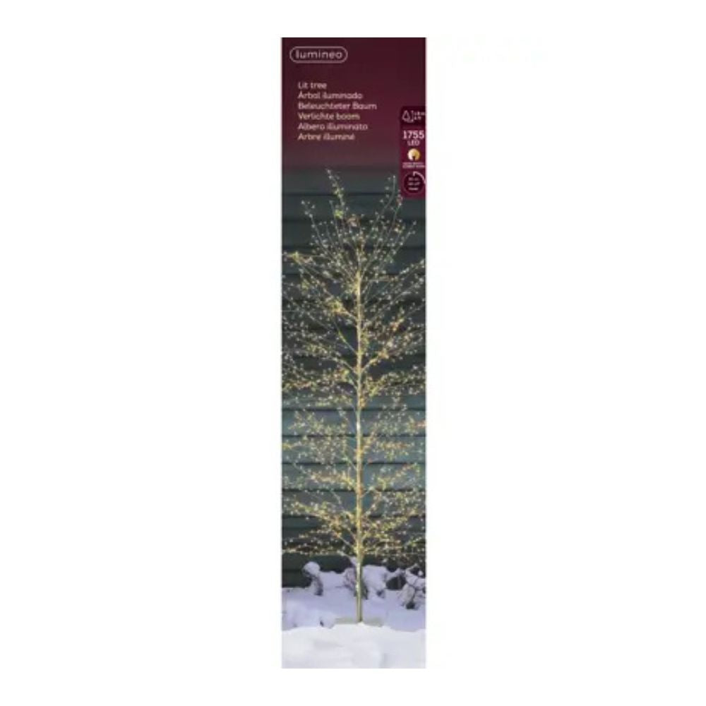 Lumineo 180cm Gold/Classic/Warm White Micro LED Tree - Gold Frame - 501130