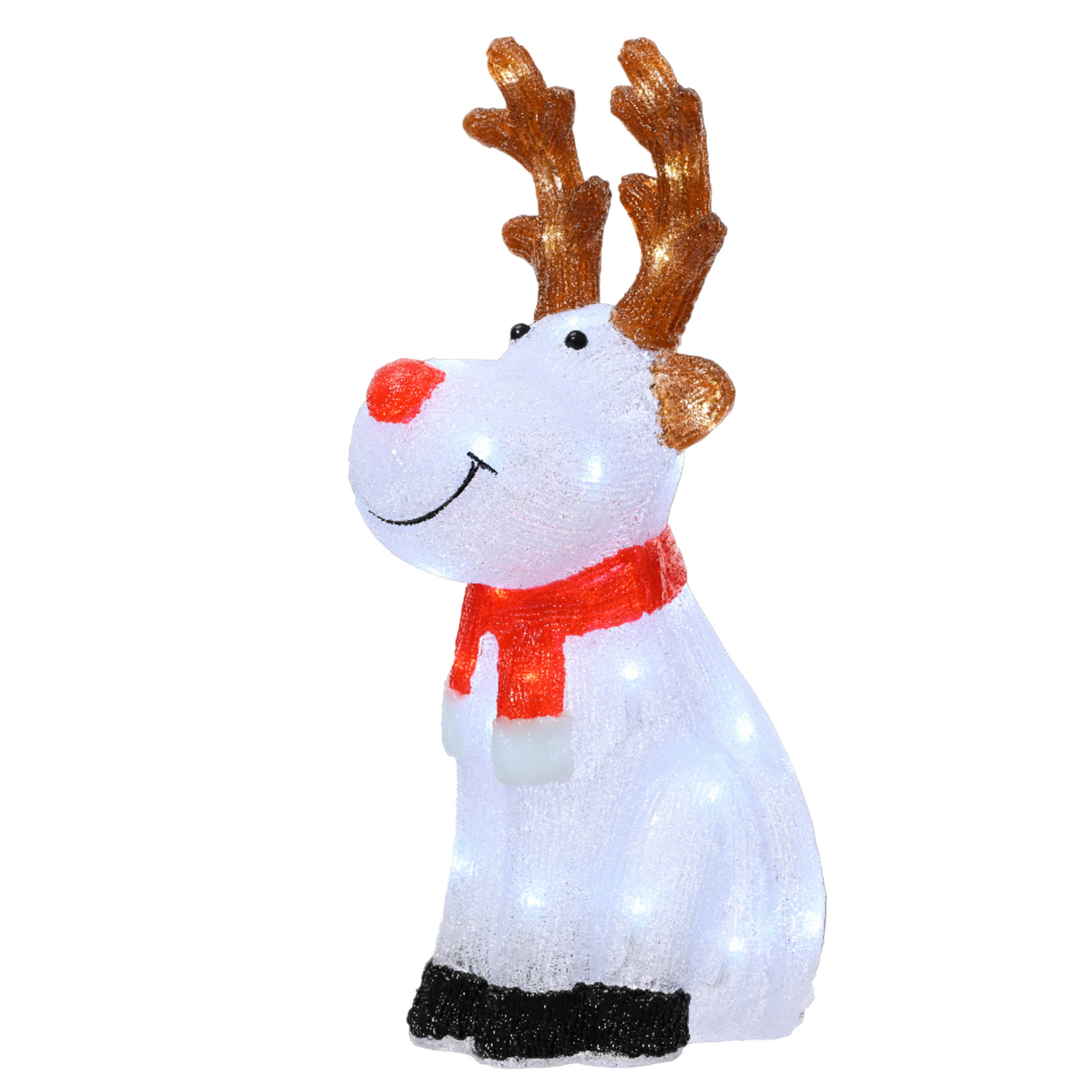 Lumineo 51cm Cool White LED Acrylic Reindeer
