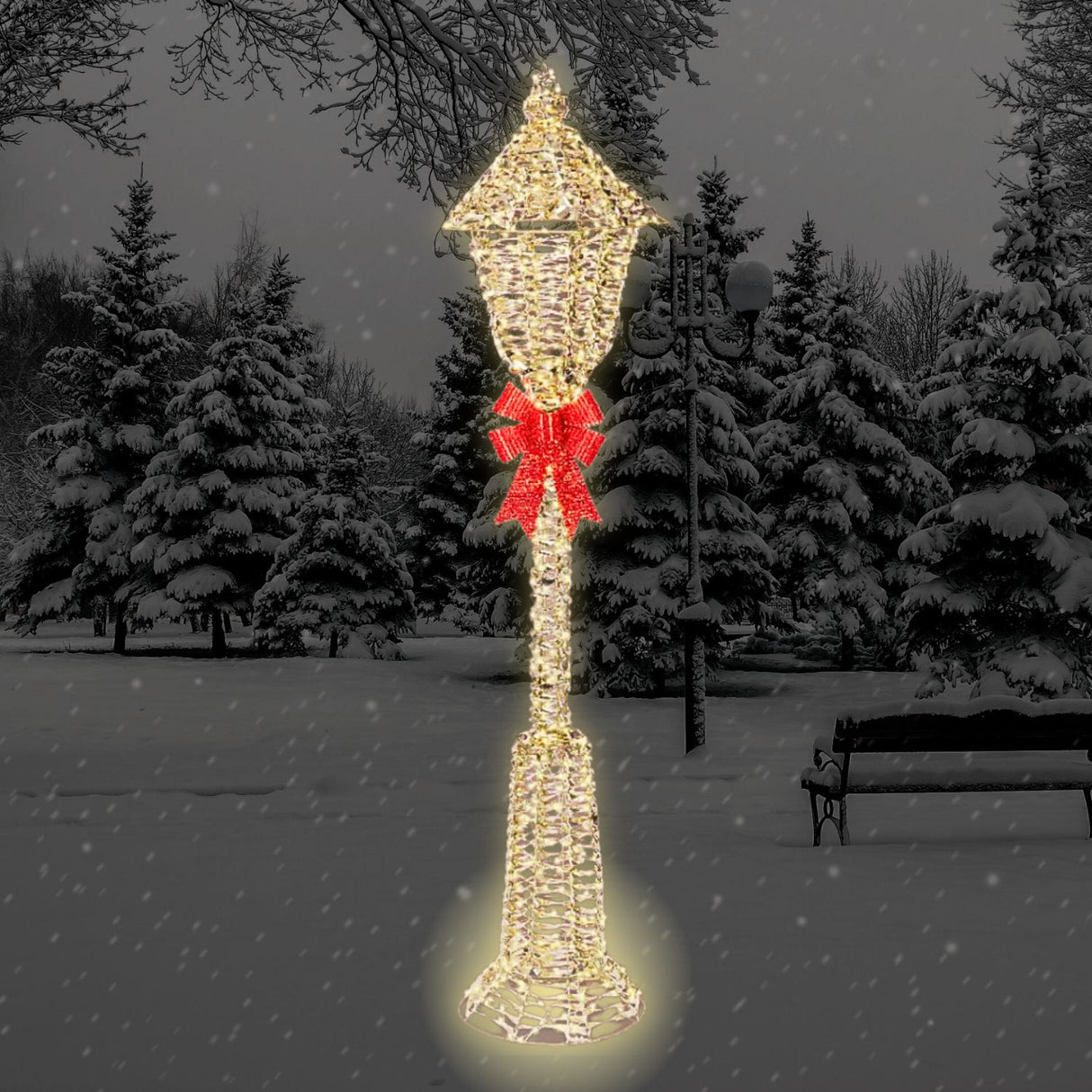 Lumineo 150cm Warm White LED Lit Gold Metal Frame Lantern Decoration