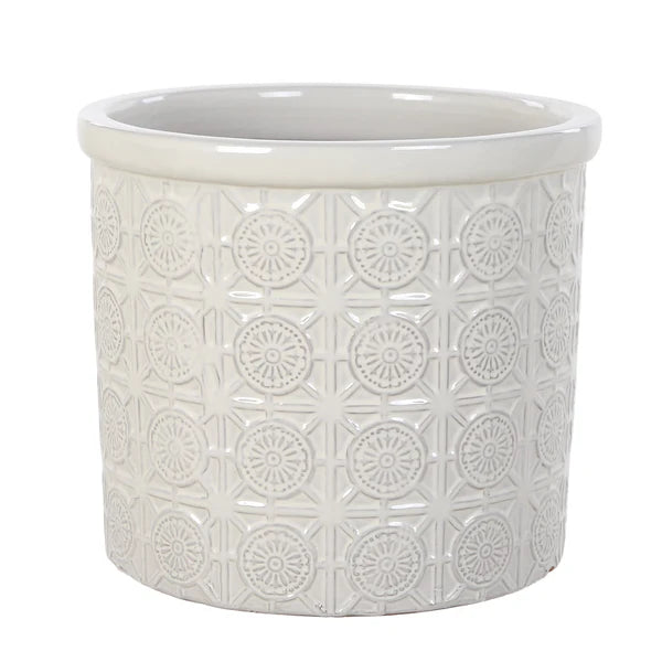 Woodlodge 37cm Morocco Glazed Pot - Cream